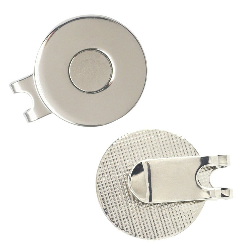 PINMEI Standard Hat Clips Golf Ball Marker Holder 2 PCS (Silver) - Image 1